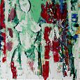 C 'Bett' (100cm x 100cm) Acryl/lack auf 'Ateliertuch'